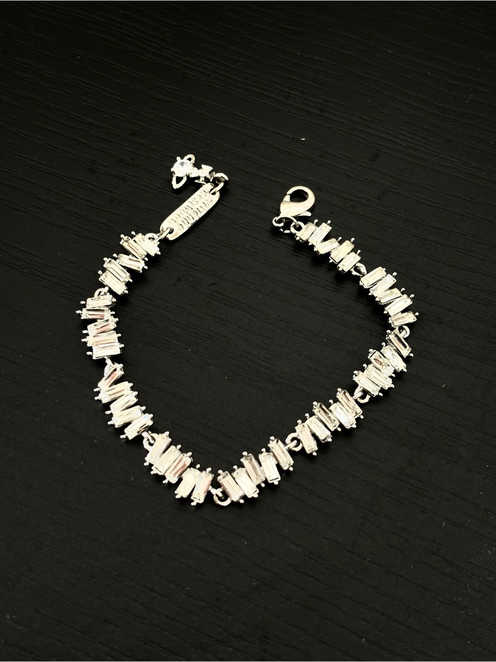Sterling Silver CZ Baguette Tennis Bracelet
